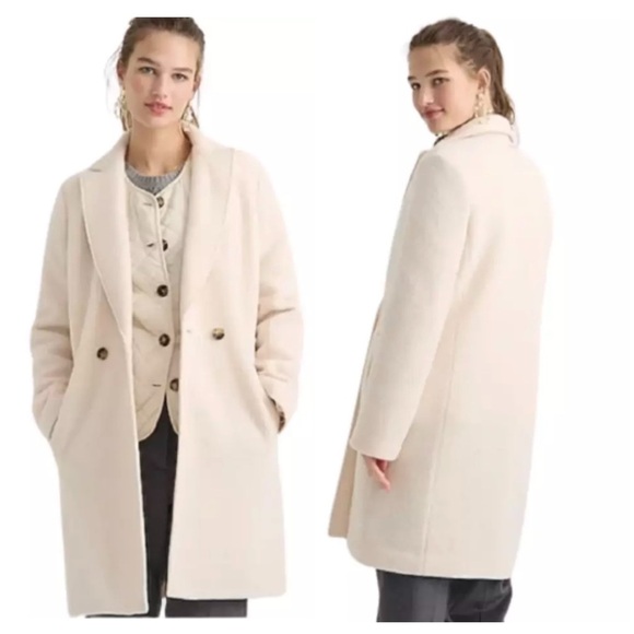 J. Crew Jackets & Blazers - J. Crew | Daphne Topcoat Italian Boiled Wool Dusty Ivory | 16